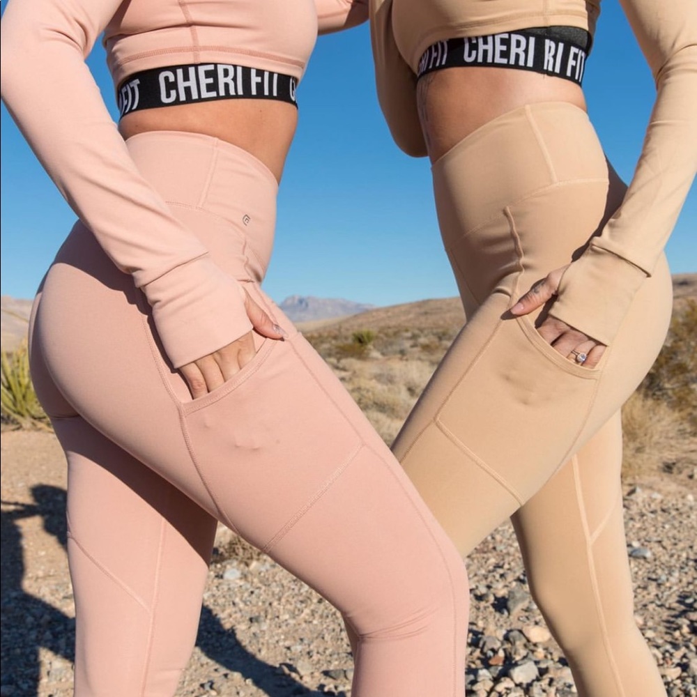 Cheri fit workout leggings tan